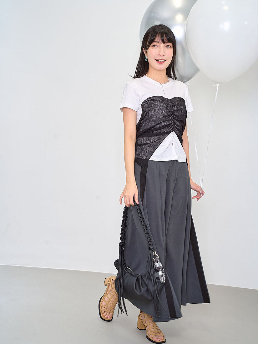 Mesh Patch Drape Tee