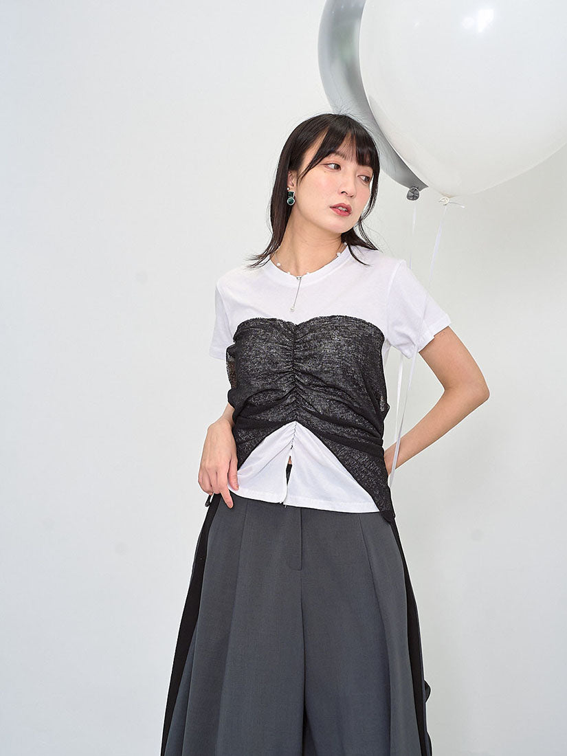Mesh Patch Drape Tee