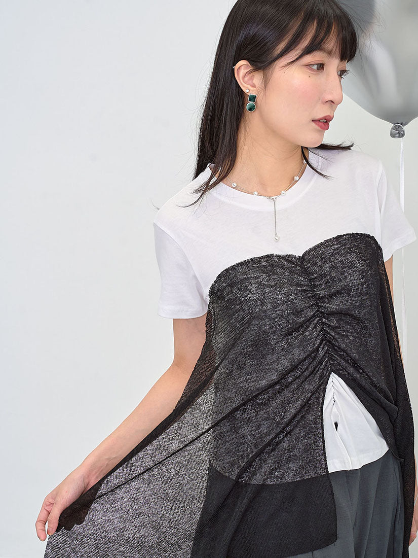 Mesh Patch Drape Tee