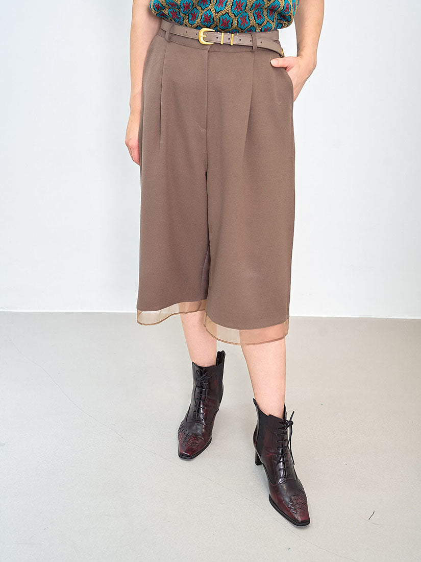 Organza Hem Knee Pants (2 Colours)