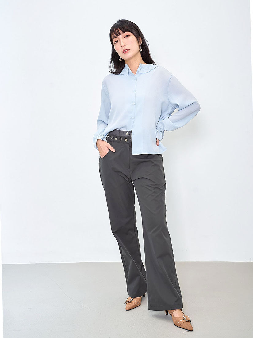 2ways Ruffle Detail Vest Layered Shirt (2 Colours)