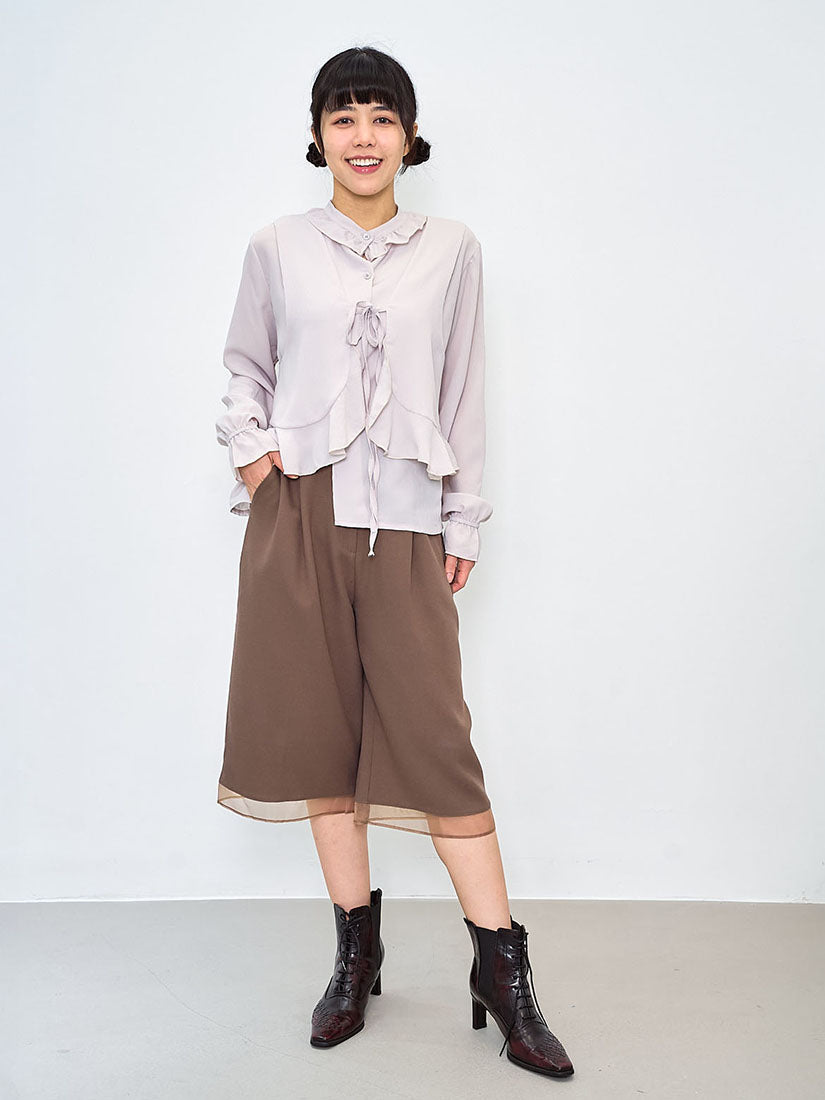 Organza Hem Knee Pants (2 Colours)