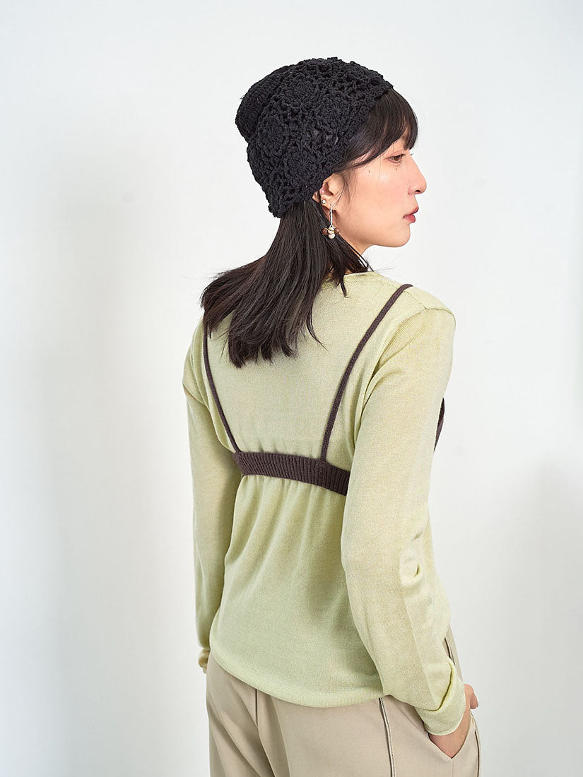 Knitted Bar Top With Sweater Set (2 Colours)
