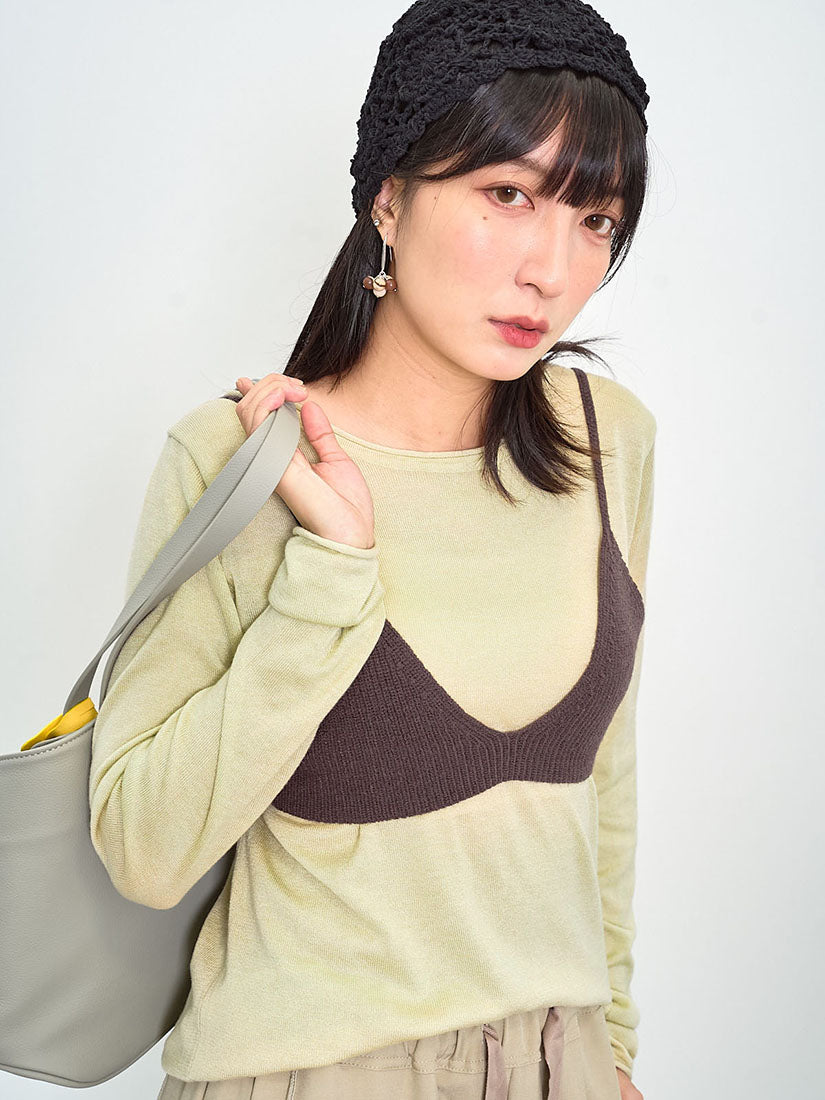 Knitted Bar Top With Sweater Set (2 Colours)