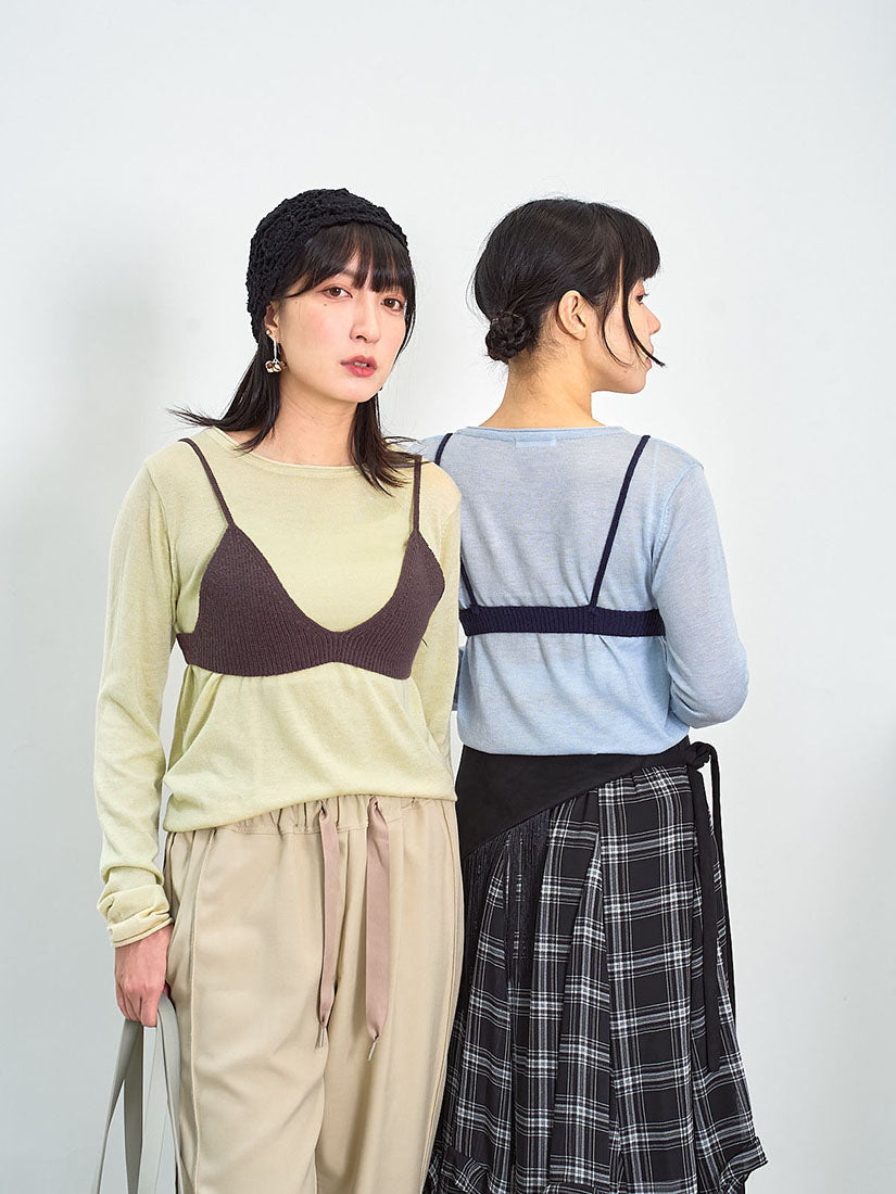 Knitted Bar Top With Sweater Set (2 Colours)