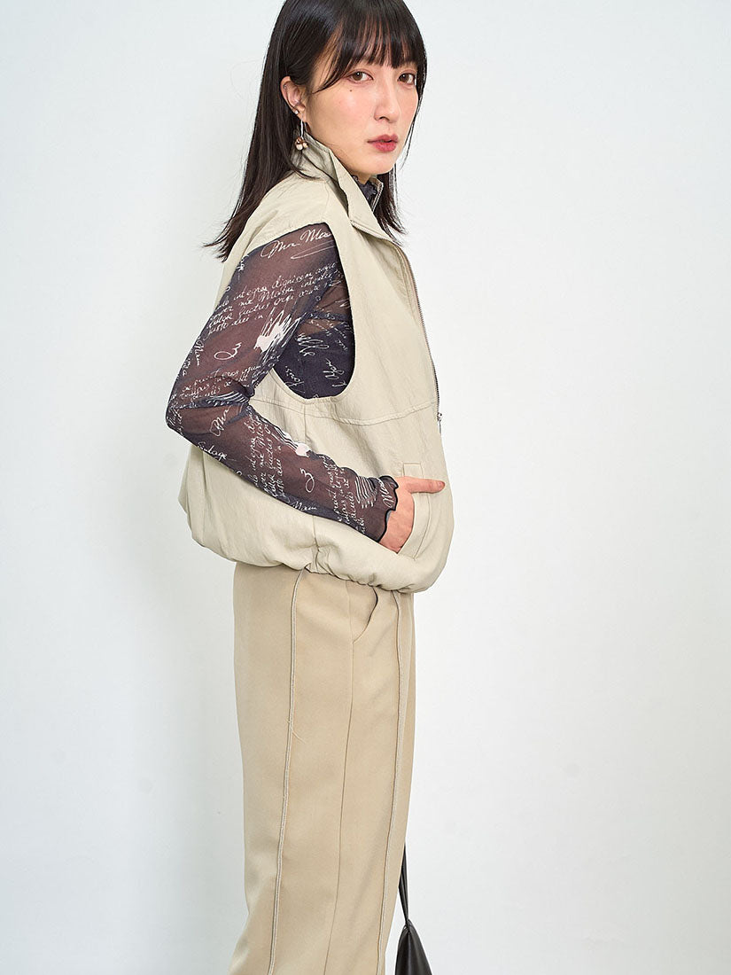 Sheer Hand Writing Printed Mesh Top (3 Colours)