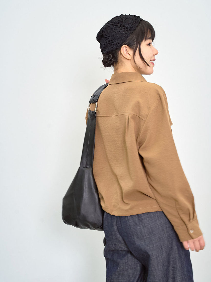 Flap Detail Drawstring Waist Blouse (2 Colours)
