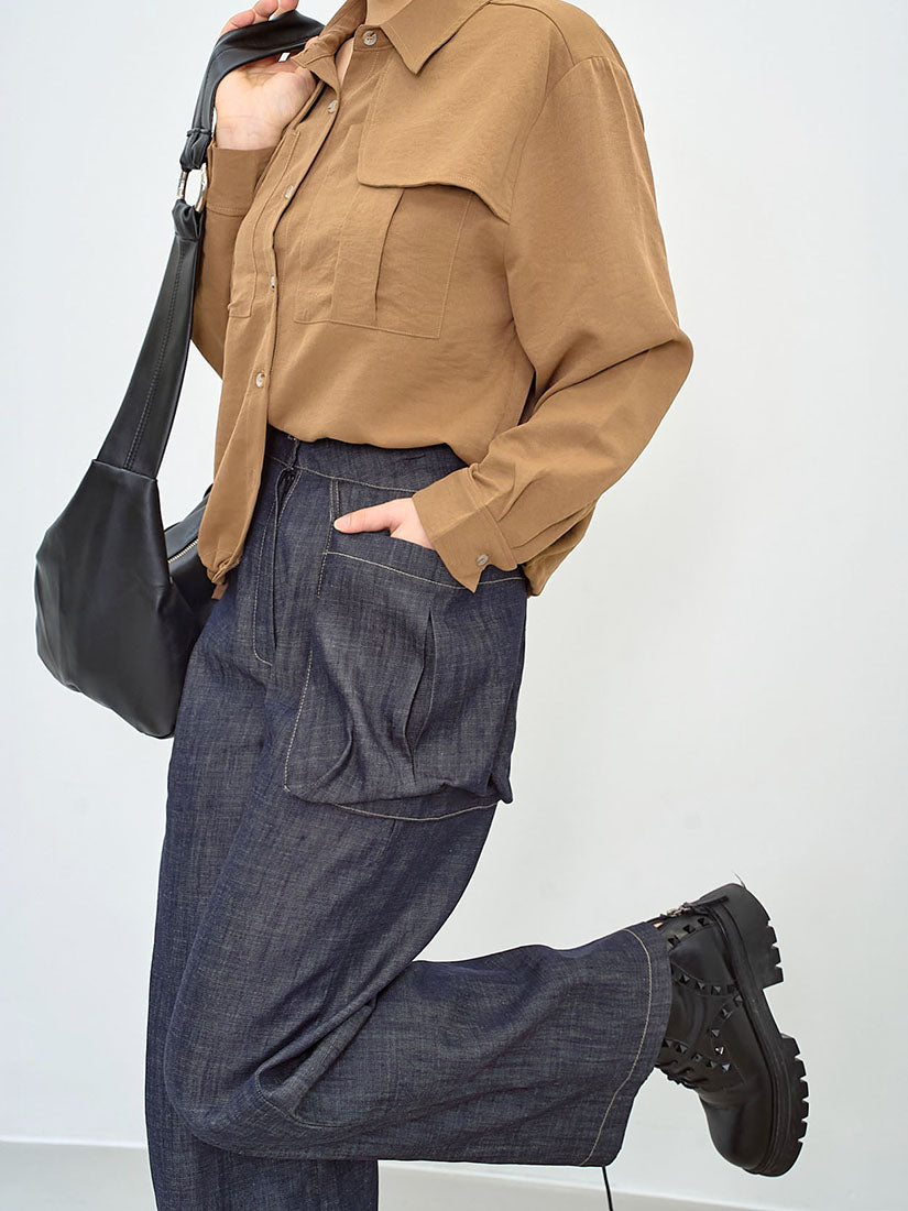 Pouch Pocket Denim Pants