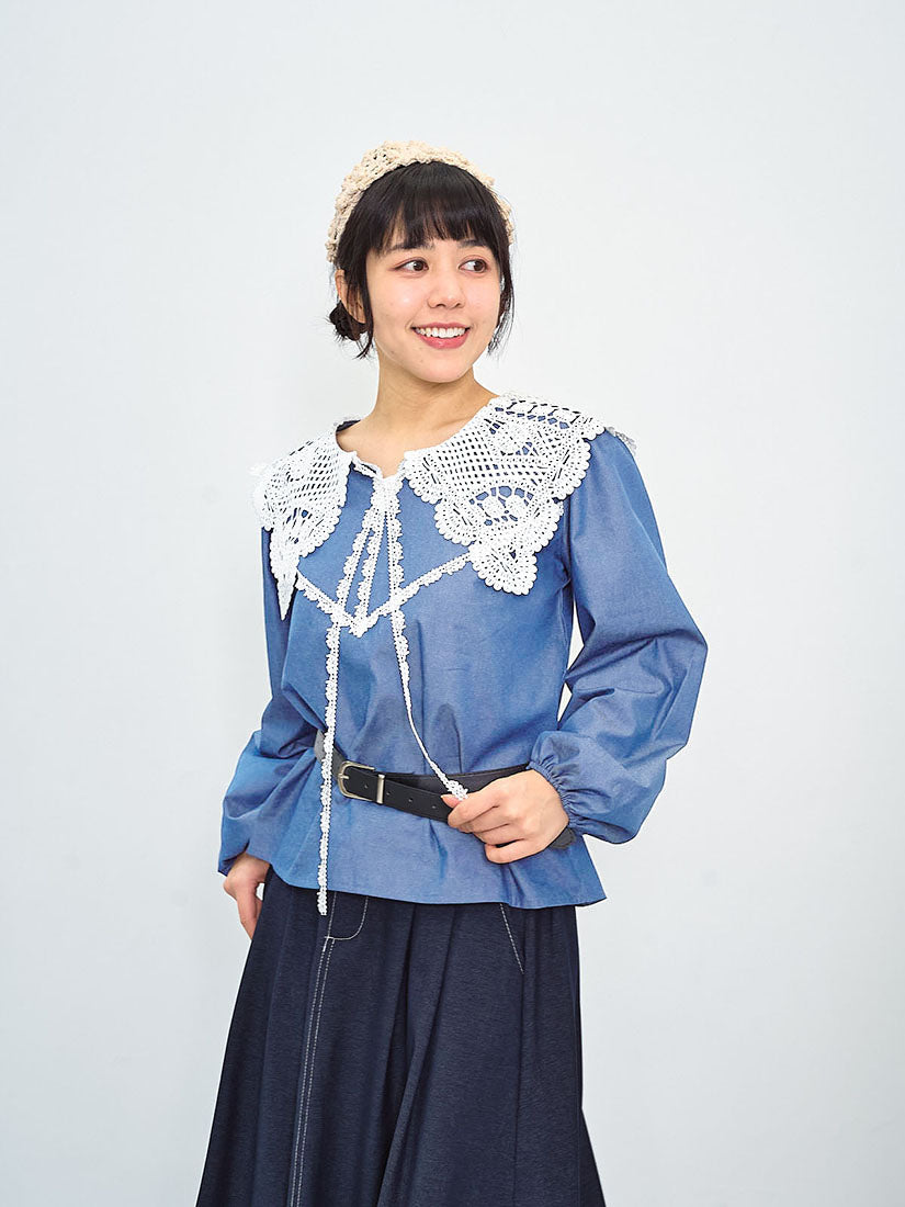 Lace Pilgrim Collar Top