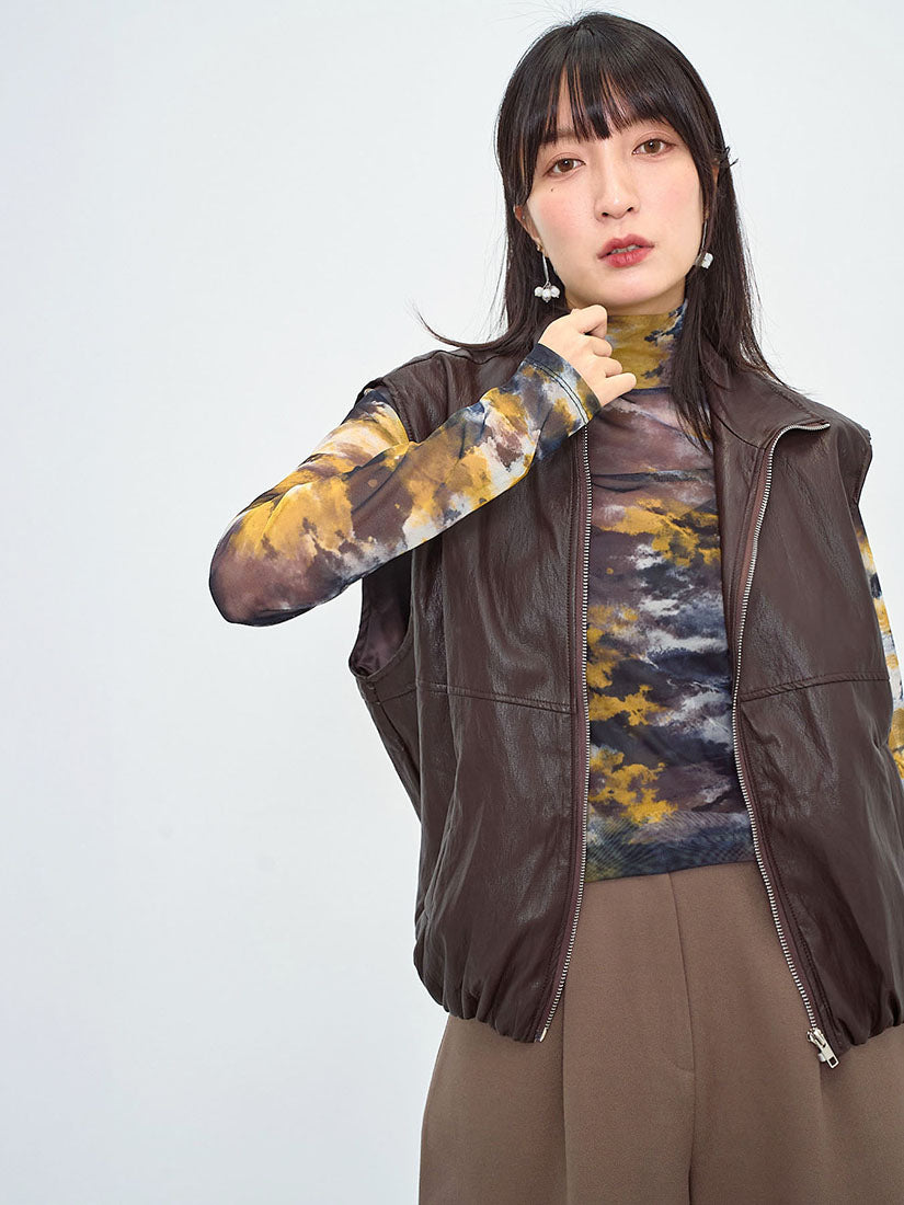 Tie Dye Printed Mock Neck Mesh Top (3 Colours)