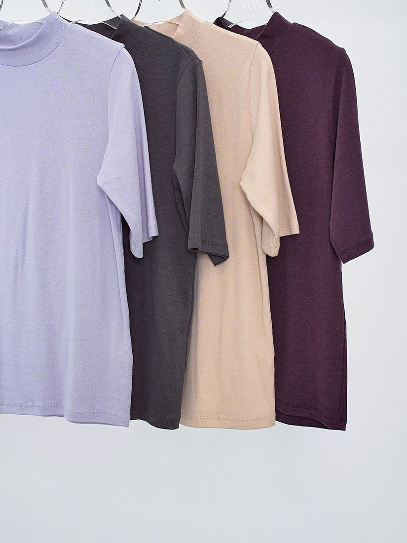 Mock Neck Half Sleeve Top (4 Colours)