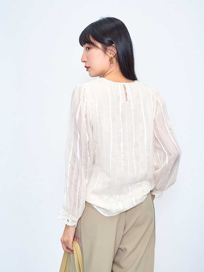 Mesh Striped Chiffon Top (2 Colours)