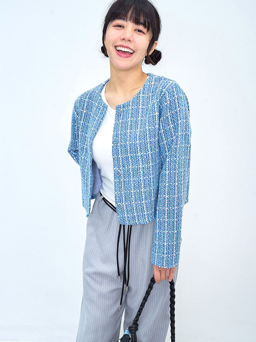 Checkered Tweed Jacket