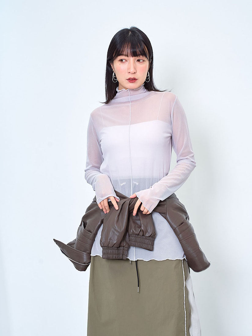 Sheer Lettuce Edge Mesh Top (3 Colours)