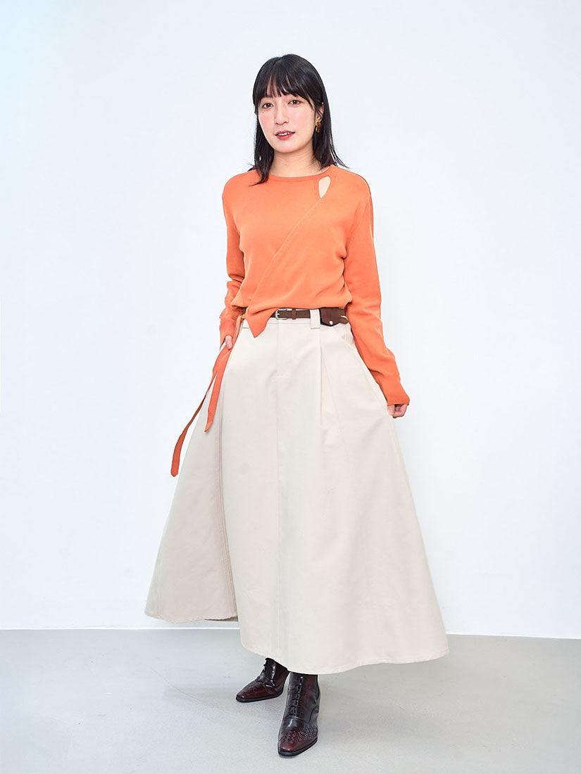Suede Belted Flare Skirt (2 Colours)