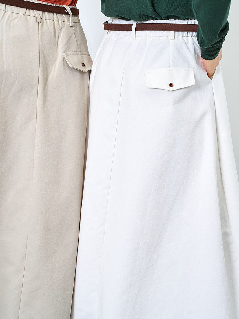 Suede Belted Flare Skirt (2 Colours)