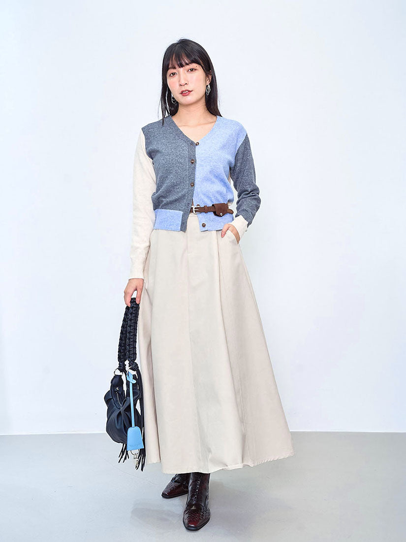 Suede Belted Flare Skirt (2 Colours)