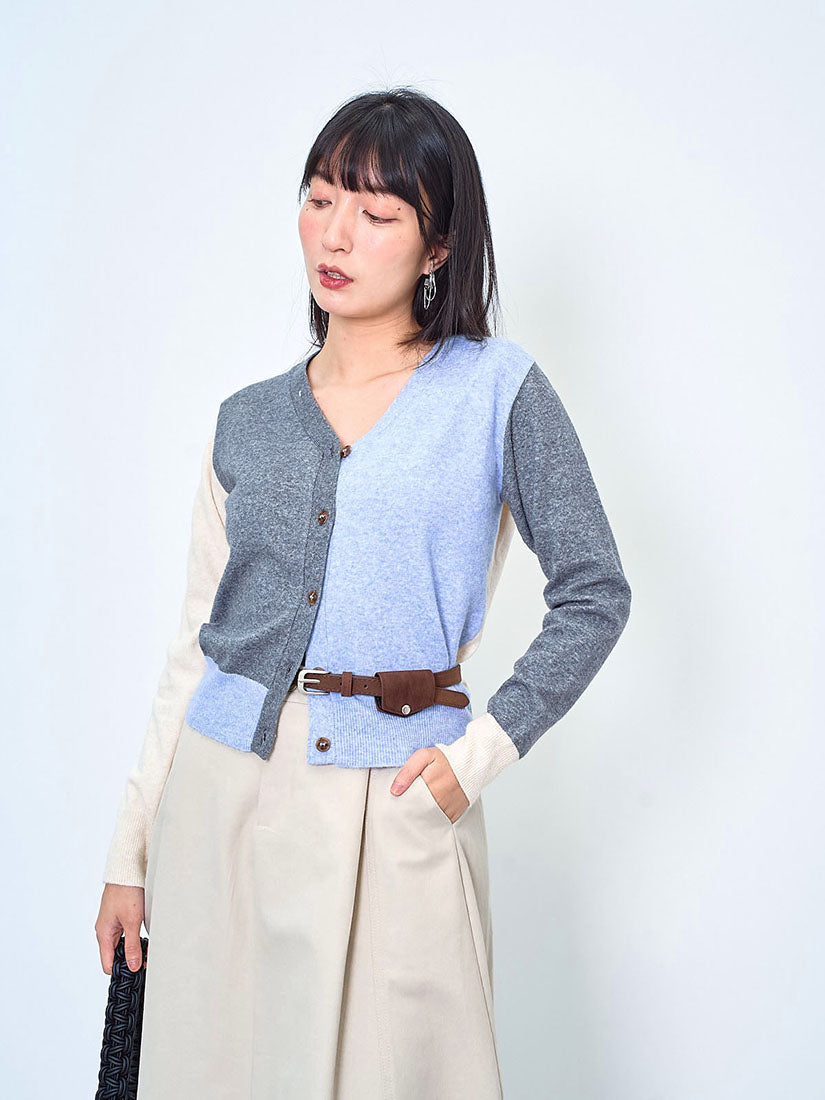 Colourblocked Woolly Cardigan (2 Colours)