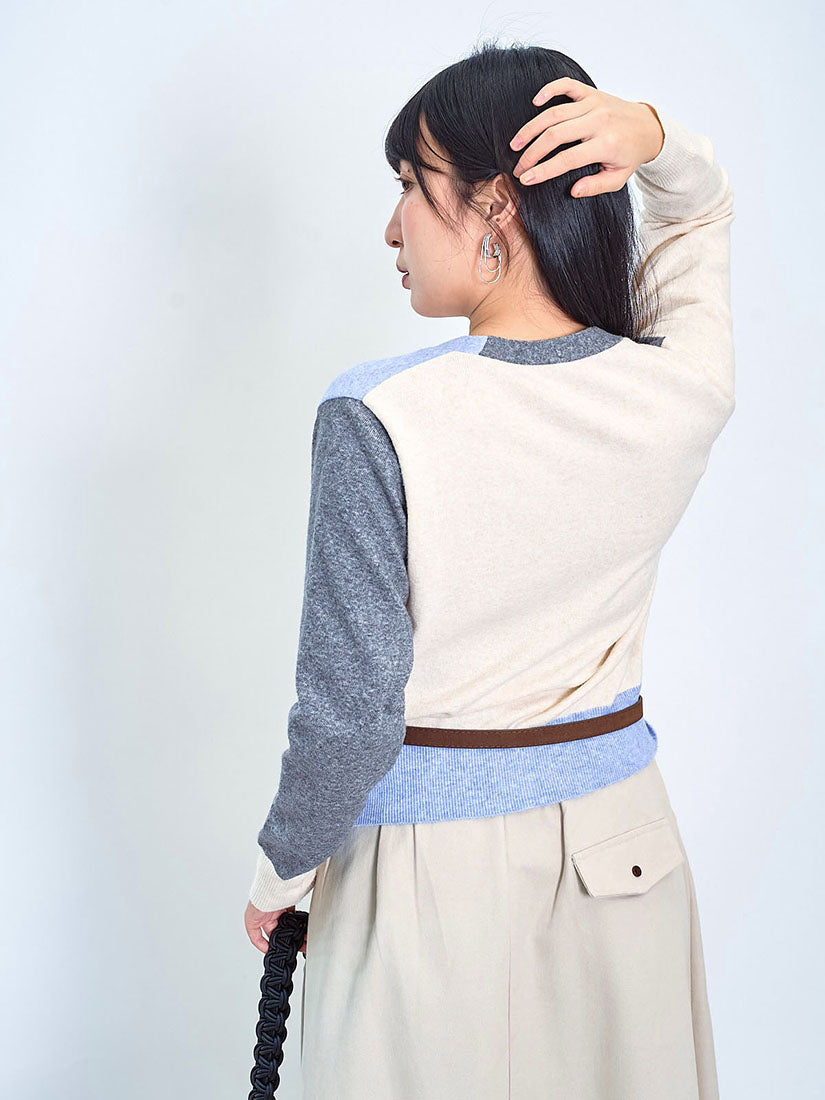 Colourblocked Woolly Cardigan (2 Colours)