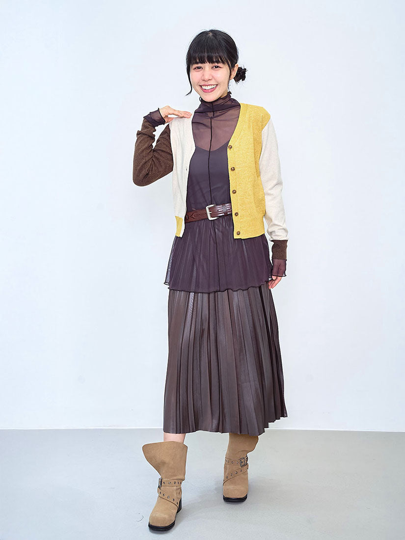 Colourblocked Woolly Cardigan (2 Colours)