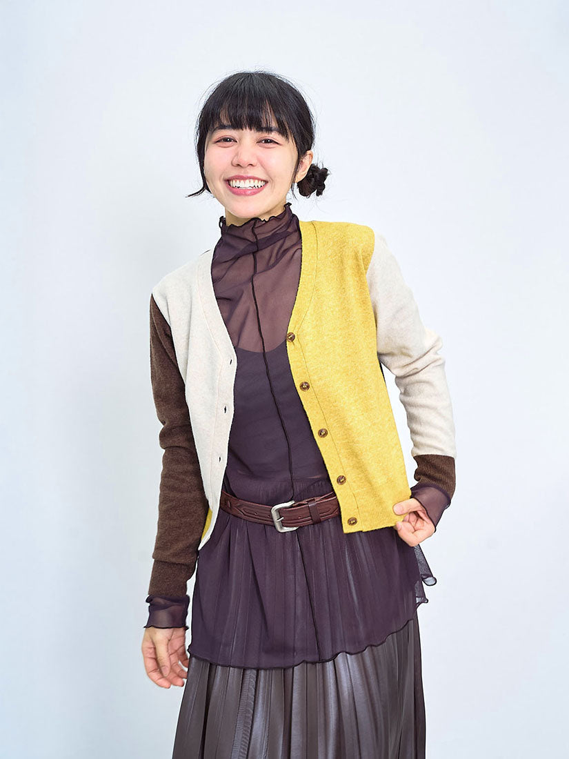 Colourblocked Woolly Cardigan (2 Colours)