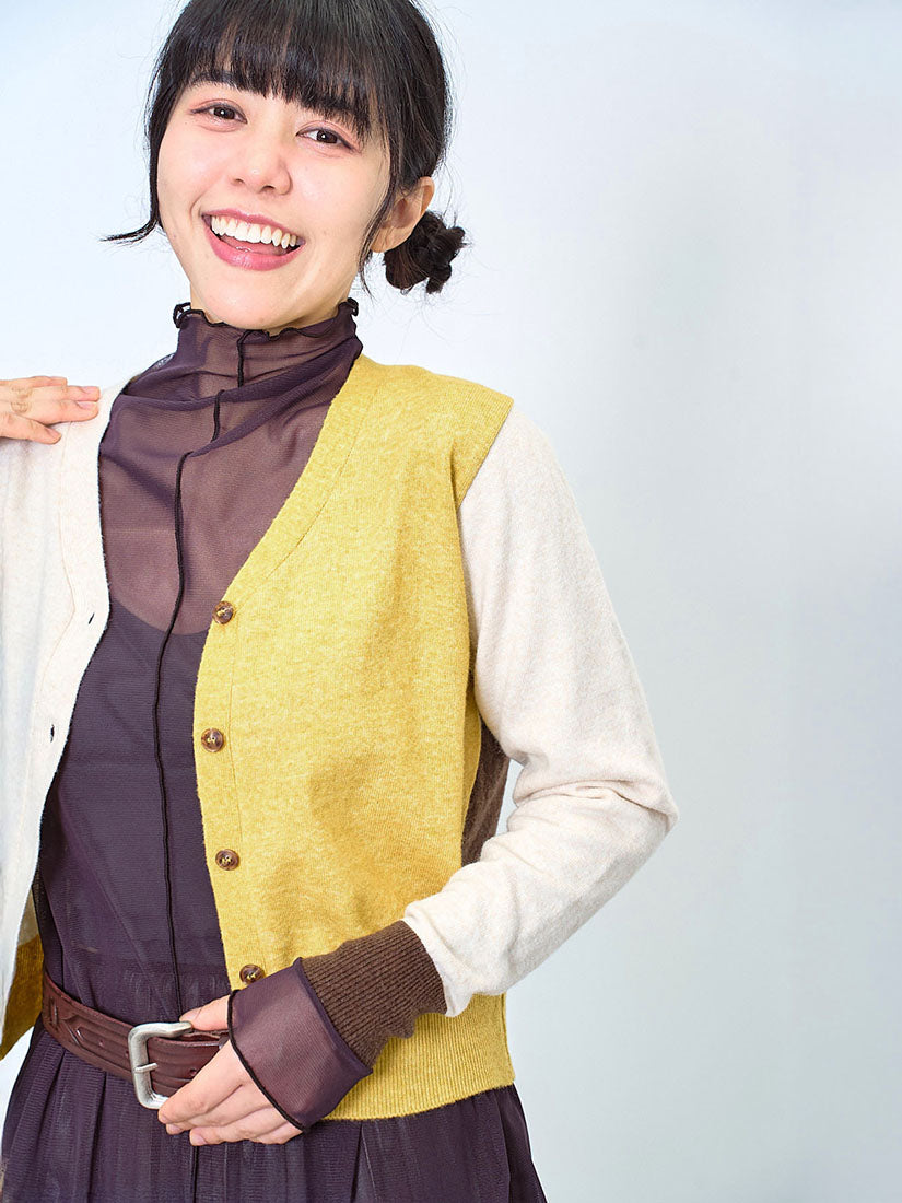 Colourblocked Woolly Cardigan (2 Colours)