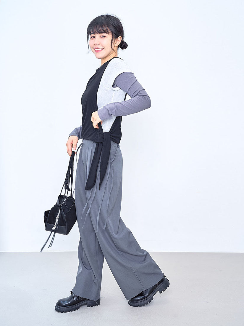 String Tape Raw Edge Pants (2 Colours)