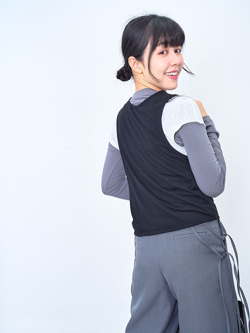 Asymmetric Layered Tee Set (2 Colours)