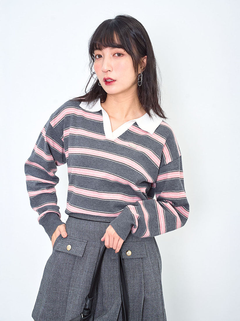 Striped Polo Jumper (2 Colours)