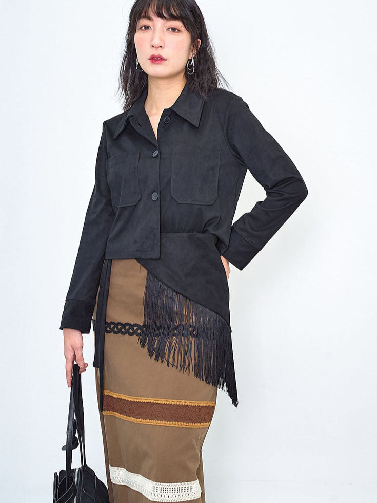 Tassels Fringe Suede Belt / Scarf