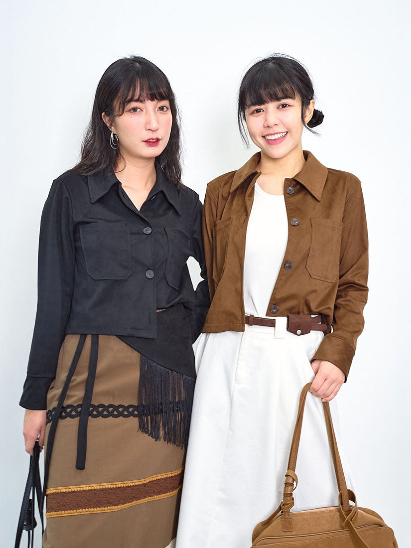 Suede Crop Shirt (2 Colours)