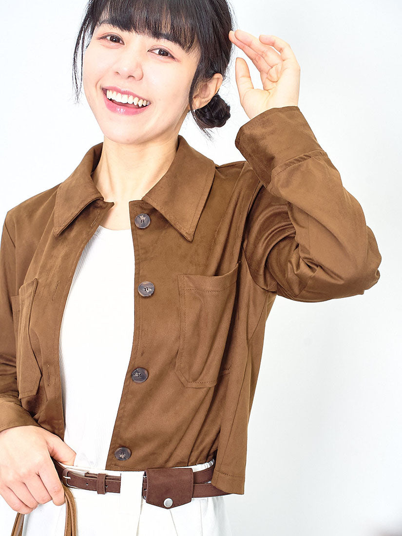 Suede Crop Shirt (2 Colours)
