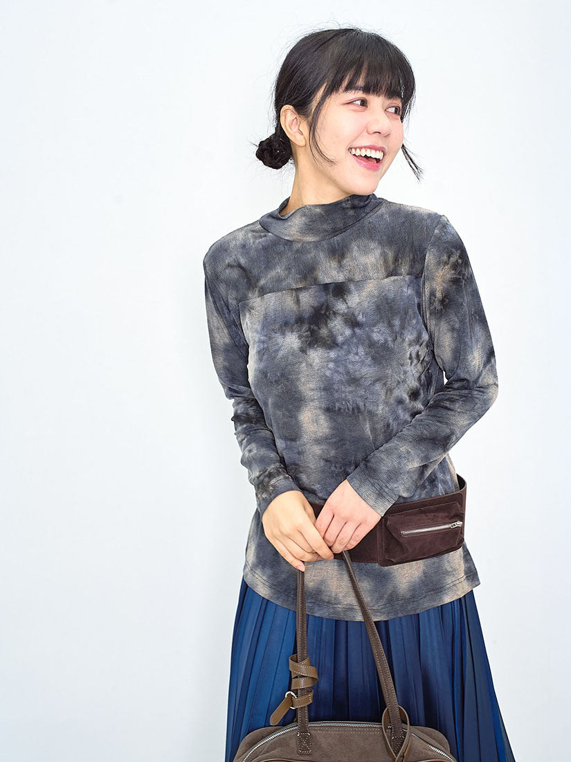 Tie Dye Printed Mock Neck Top (3 Colours)