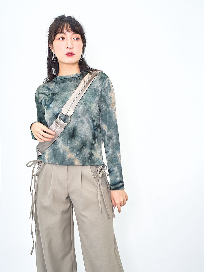 Tie Dye Printed Mock Neck Top (3 Colours)