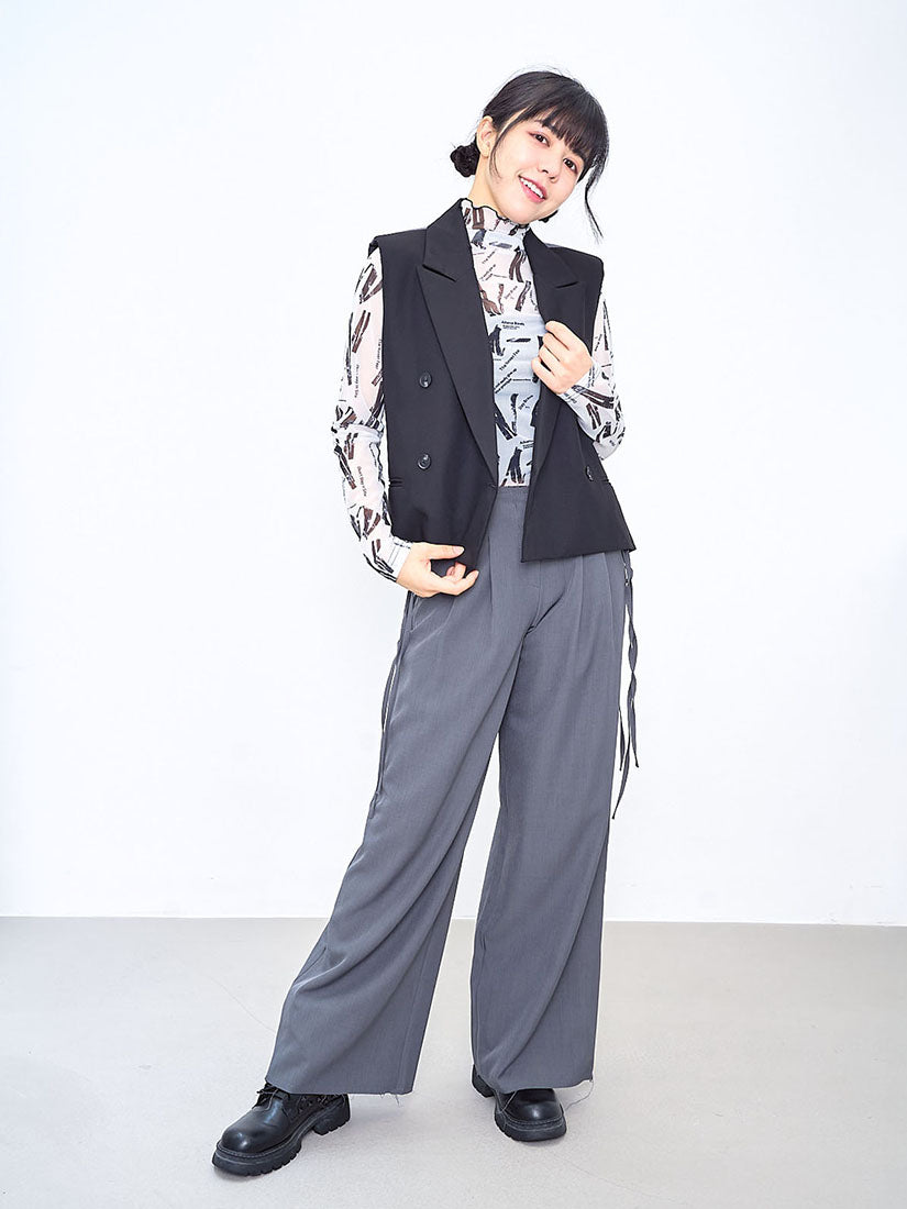 String Tape Raw Edge Pants (2 Colours)