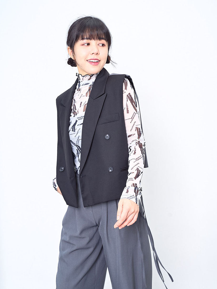 Cut Out Back Two Tone Waistcoat