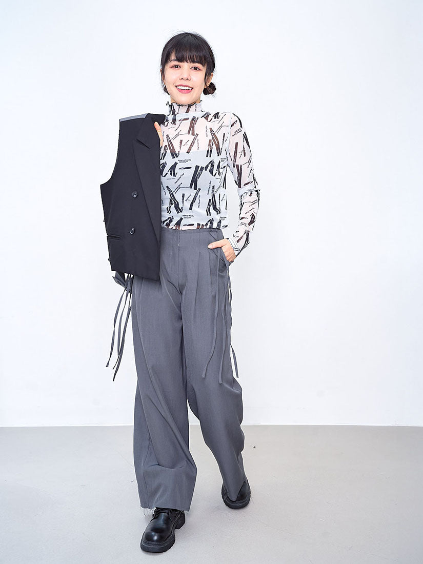 String Tape Raw Edge Pants (2 Colours)