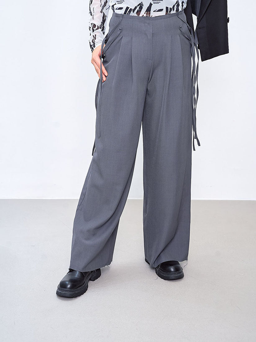 String Tape Raw Edge Pants (2 Colours)