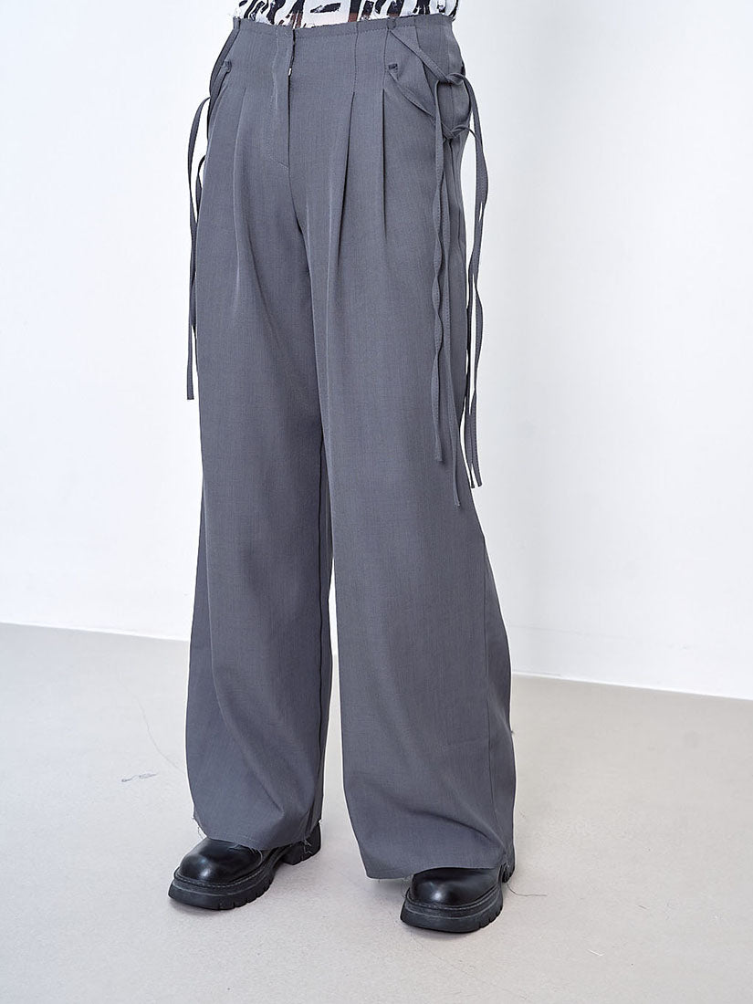 String Tape Raw Edge Pants (2 Colours)