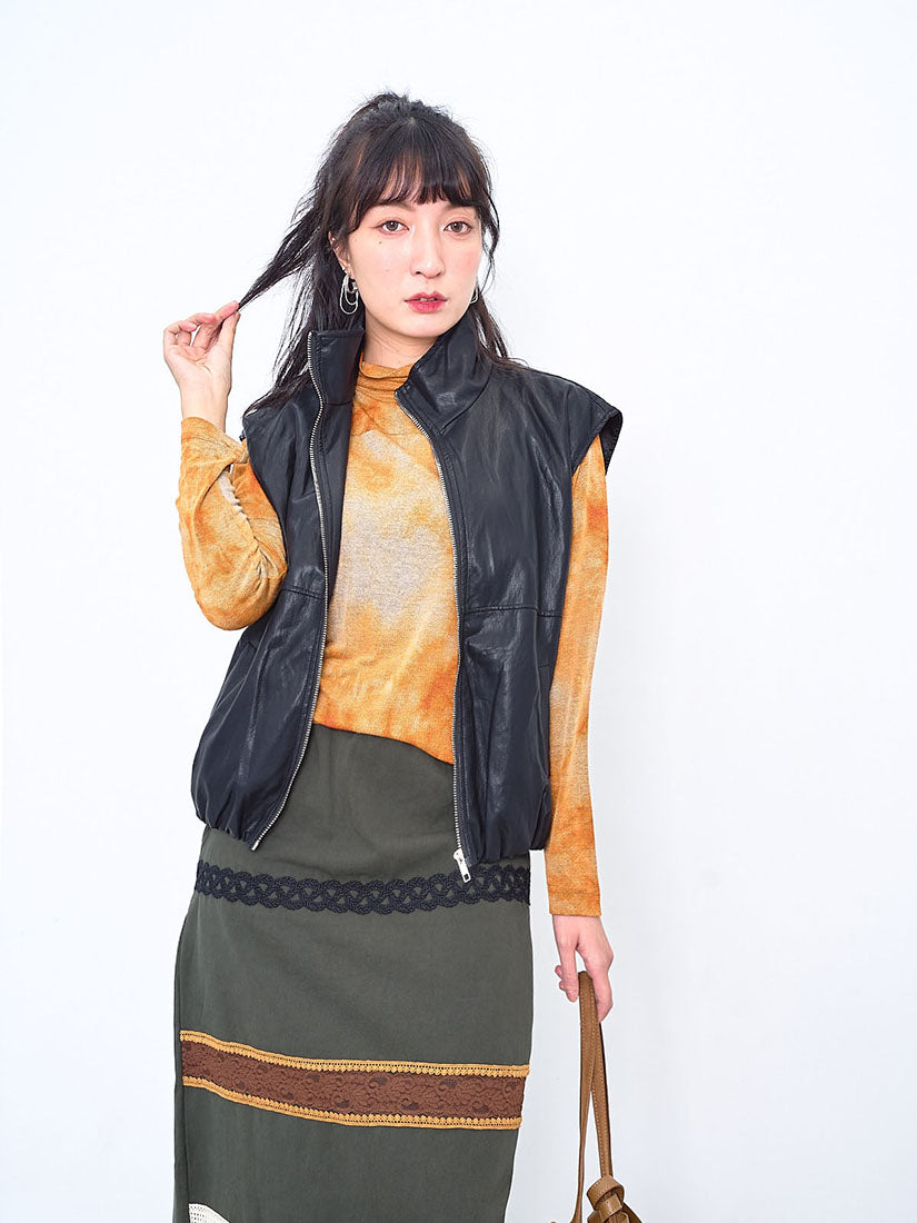 Tie Dye Printed Mock Neck Top (3 Colours)