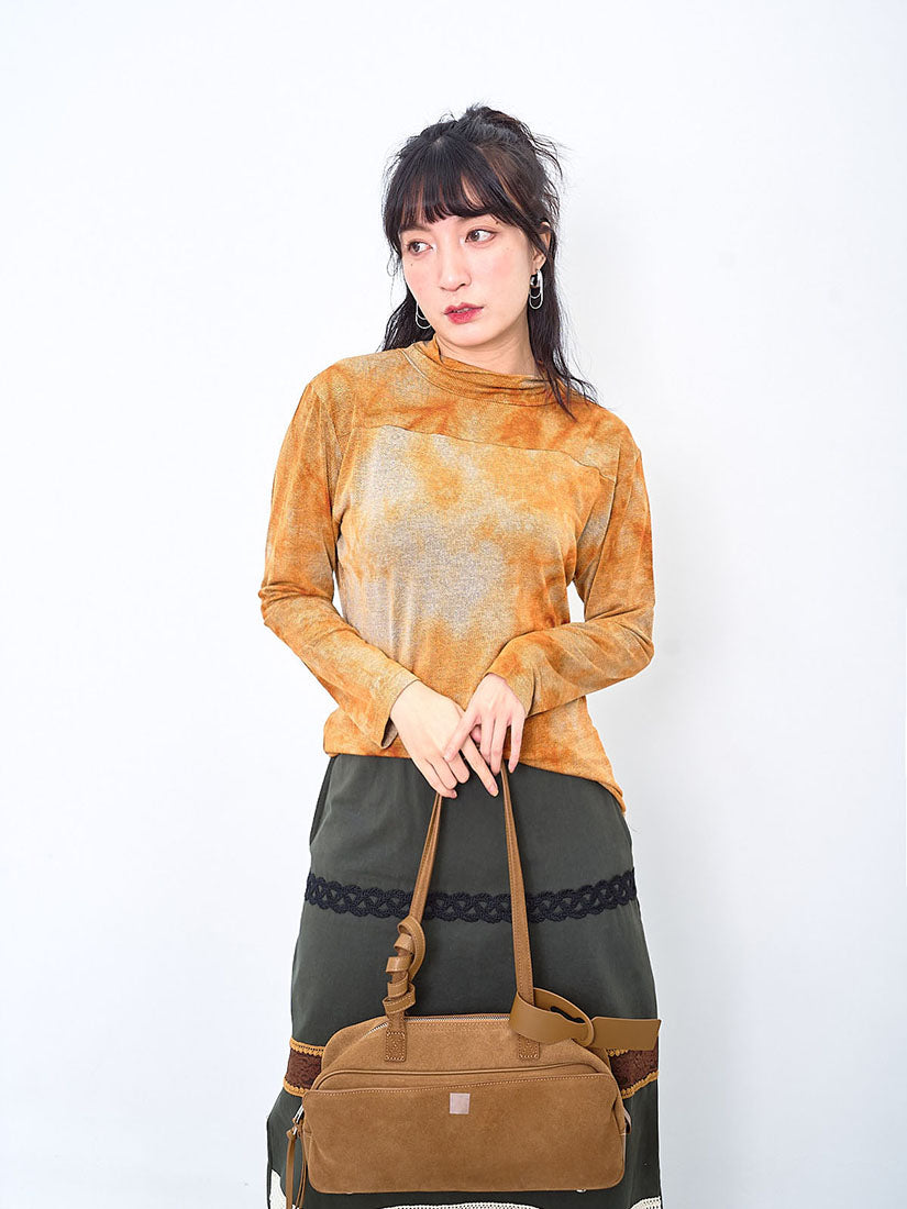 Tie Dye Printed Mock Neck Top (3 Colours)