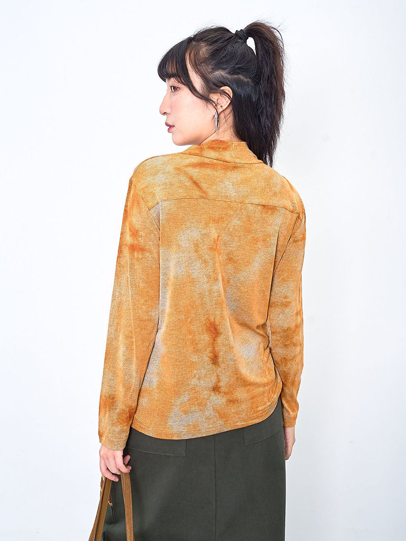 Tie Dye Printed Mock Neck Top (3 Colours)