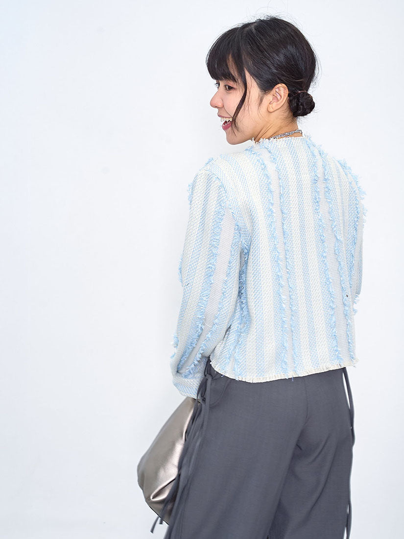 Tassel Textured Bust Pocket Jacket
