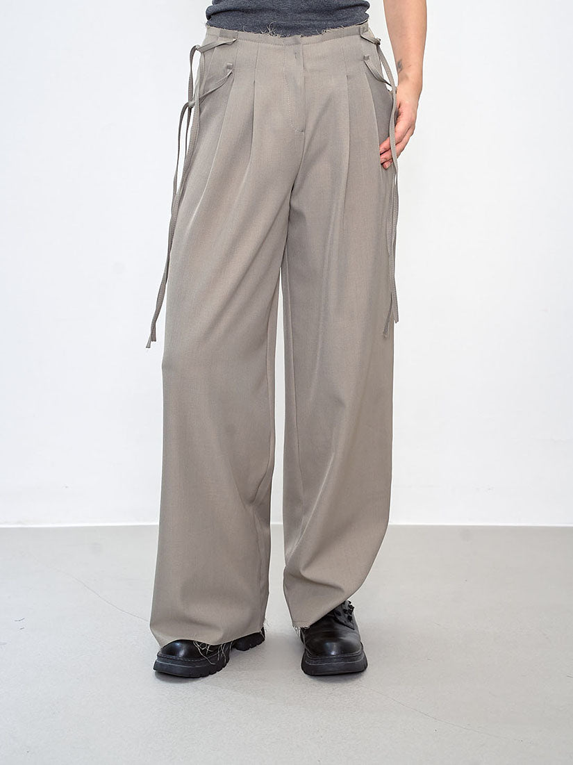 String Tape Raw Edge Pants (2 Colours)