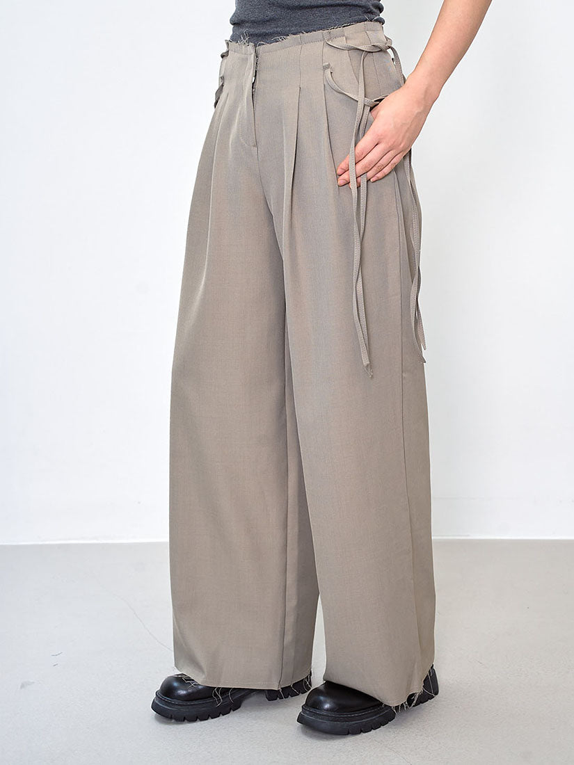 String Tape Raw Edge Pants (2 Colours)