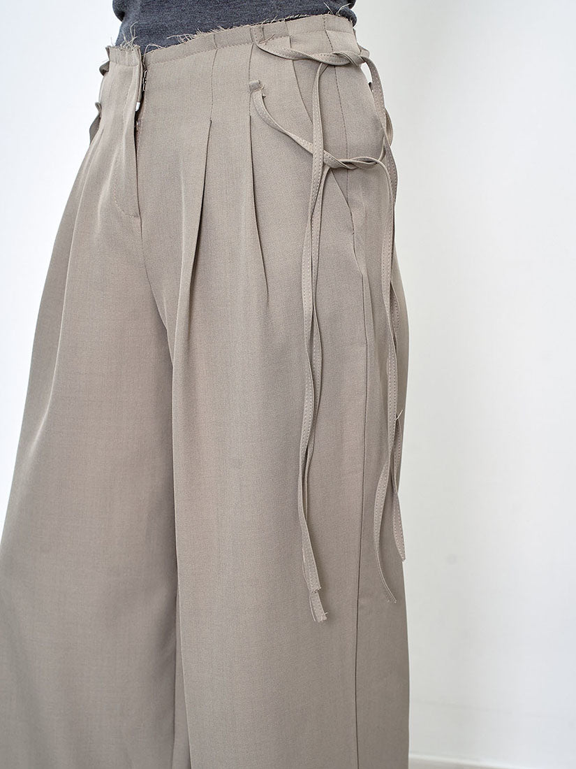 String Tape Raw Edge Pants (2 Colours)