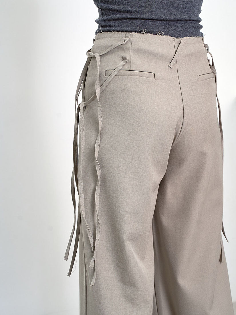 String Tape Raw Edge Pants (2 Colours)