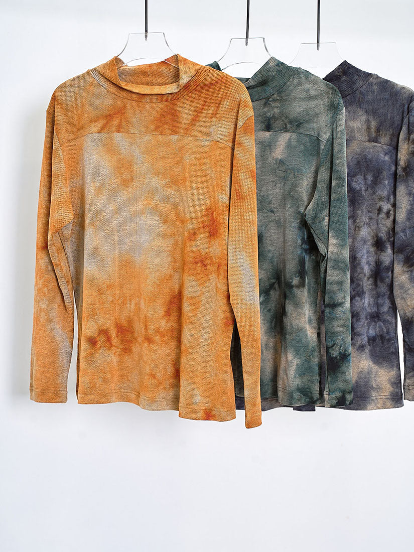 Tie Dye Printed Mock Neck Top (3 Colours)