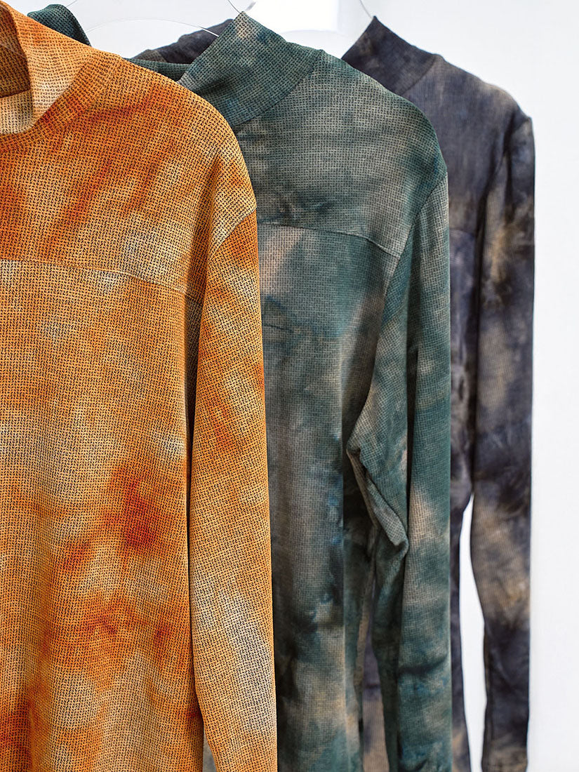 Tie Dye Printed Mock Neck Top (3 Colours)