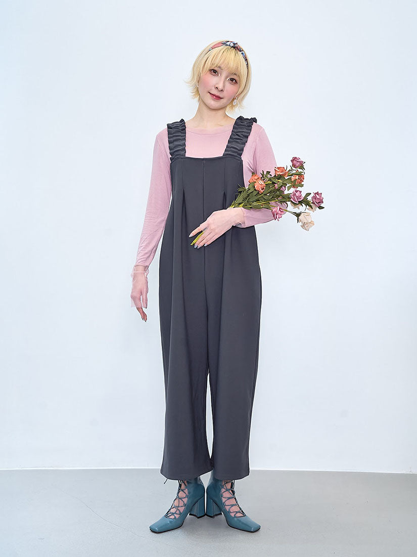 Ruffle Strap Pleated Front Jumpsuit (2 Colours)